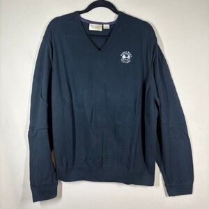 Pebble Beach Golf Bobby Jones Pima Cotton V-Neck Sweater 2X Black Preppy Classic